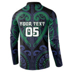 Custom Aotearoa Ngati Pikiao Button Sweatshirt Maori Tribal Pattern