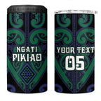 Custom Aotearoa Ngati Pikiao 4 in 1 Can Cooler Tumbler Maori Tribal Pattern