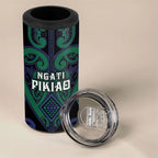 Custom Aotearoa Ngati Pikiao 4 in 1 Can Cooler Tumbler Maori Tribal Pattern