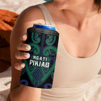 Custom Aotearoa Ngati Pikiao 4 in 1 Can Cooler Tumbler Maori Tribal Pattern