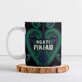Custom Aotearoa Ngati Pikiao Ceramic Mug Maori Tribal Pattern