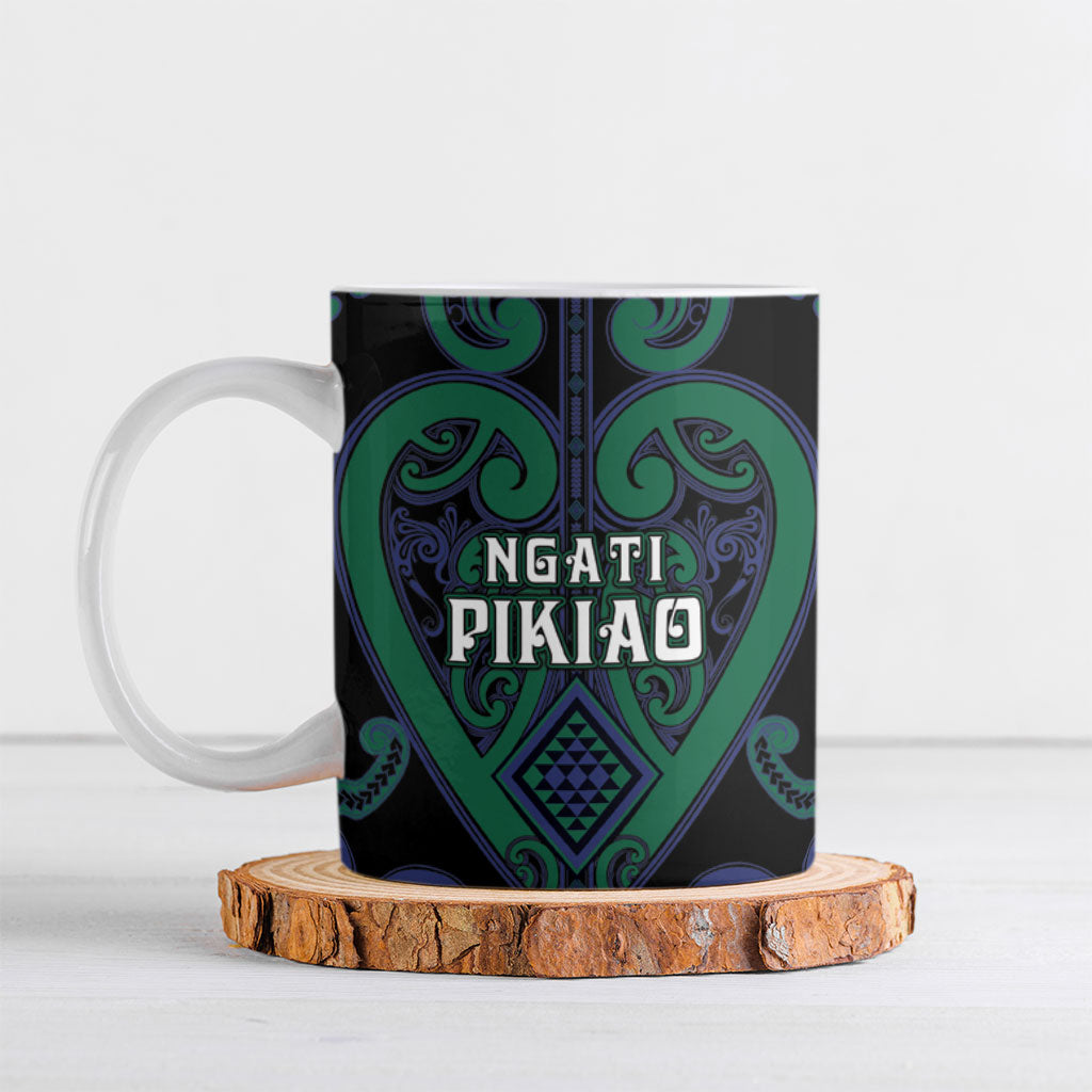 Custom Aotearoa Ngati Pikiao Ceramic Mug Maori Tribal Pattern