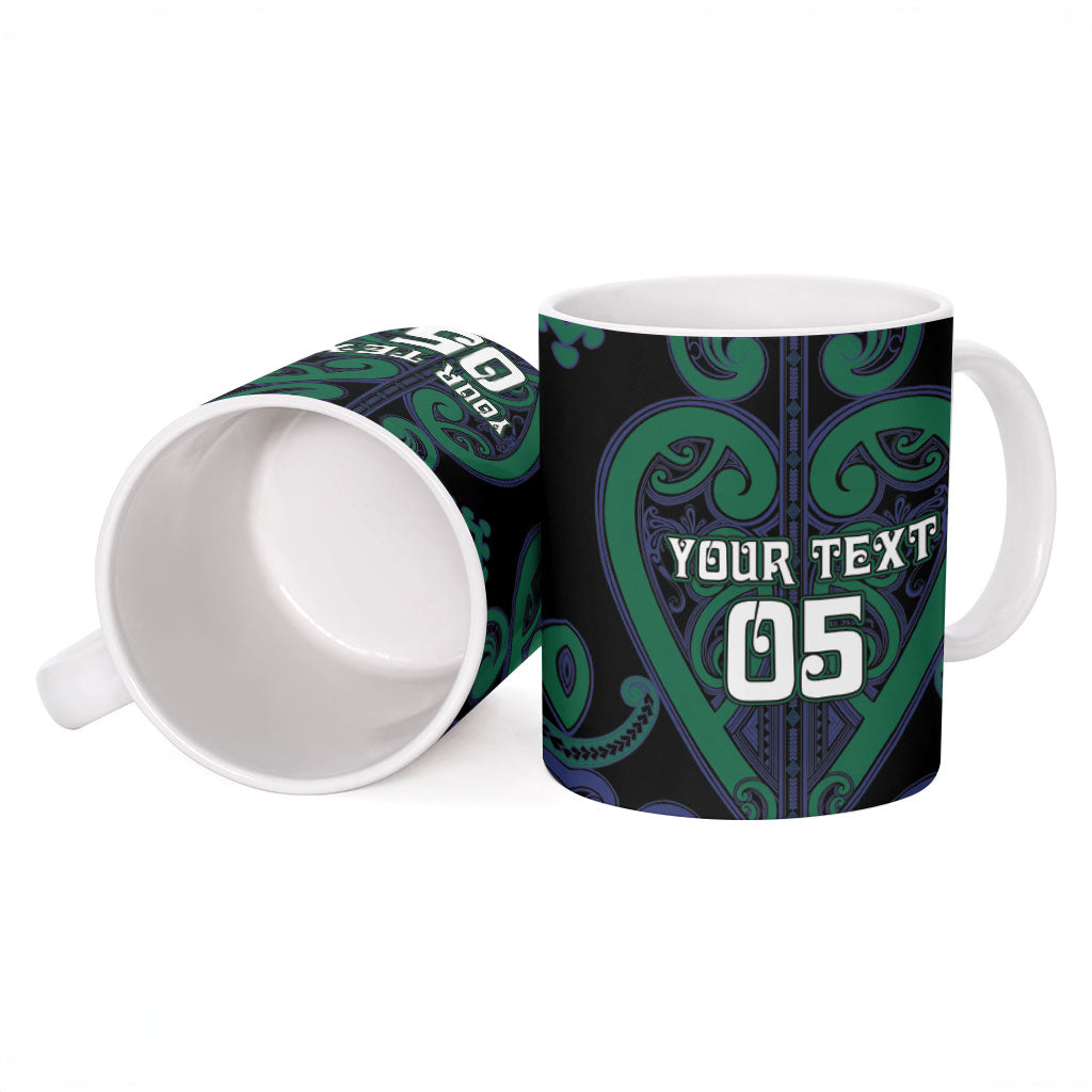 Custom Aotearoa Ngati Pikiao Ceramic Mug Maori Tribal Pattern
