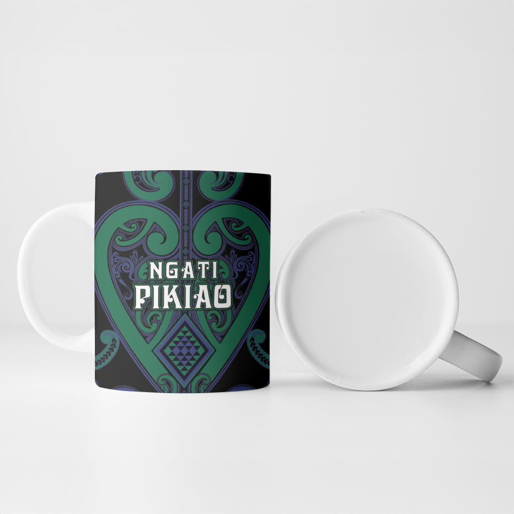 Custom Aotearoa Ngati Pikiao Ceramic Mug Maori Tribal Pattern