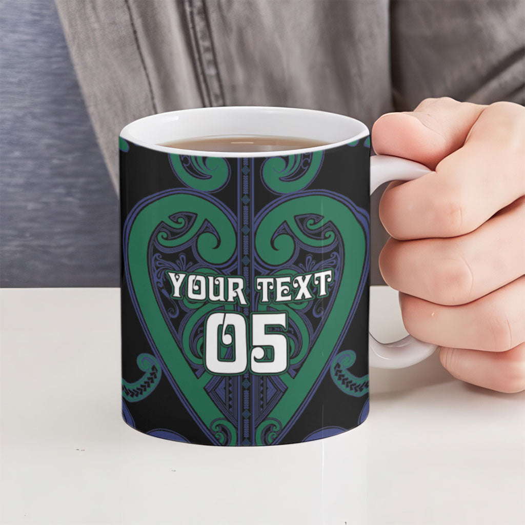 Custom Aotearoa Ngati Pikiao Ceramic Mug Maori Tribal Pattern