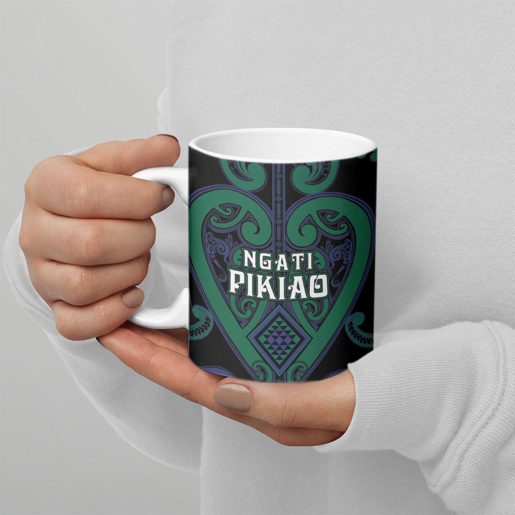 Custom Aotearoa Ngati Pikiao Ceramic Mug Maori Tribal Pattern