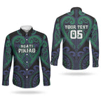 Custom Aotearoa Ngati Pikiao Couples Matching Long Sleeve Bodycon Dress and Long Sleeve Button Shirt Maori Tribal Pattern