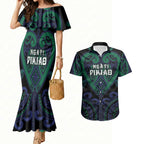 Custom Aotearoa Ngati Pikiao Couples Matching Mermaid Dress and Hawaiian Shirt Maori Tribal Pattern