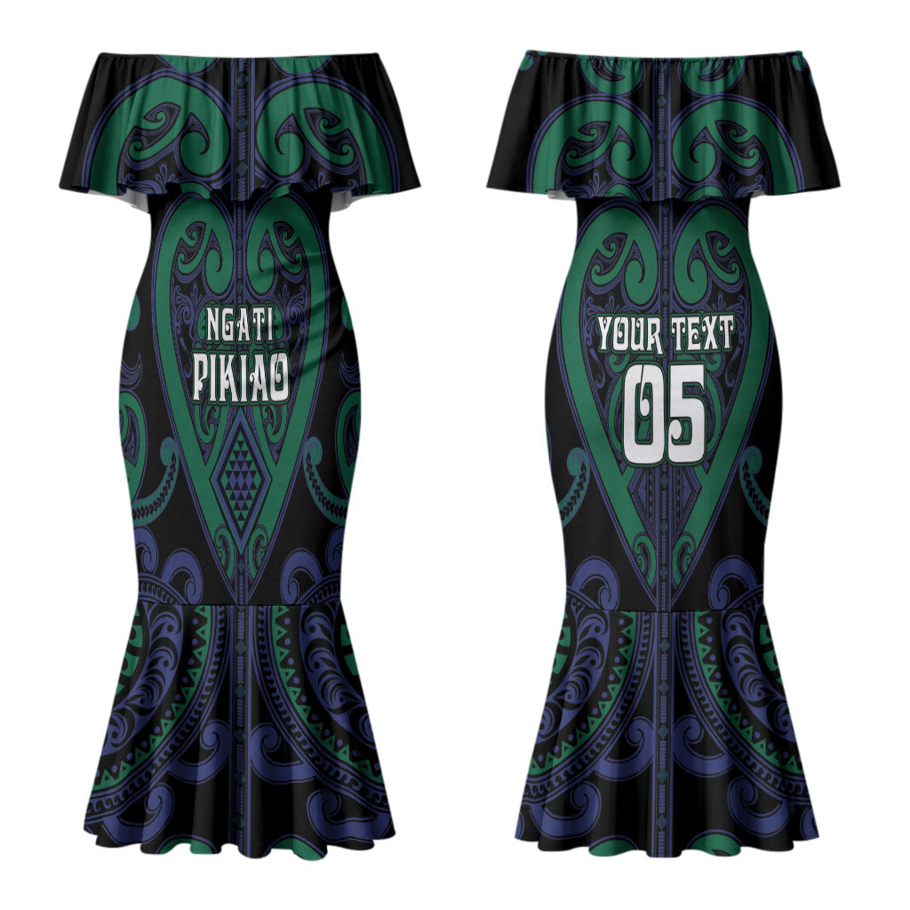 Custom Aotearoa Ngati Pikiao Couples Matching Mermaid Dress and Hawaiian Shirt Maori Tribal Pattern