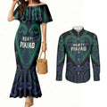 Custom Aotearoa Ngati Pikiao Couples Matching Mermaid Dress and Long Sleeve Button Shirt Maori Tribal Pattern