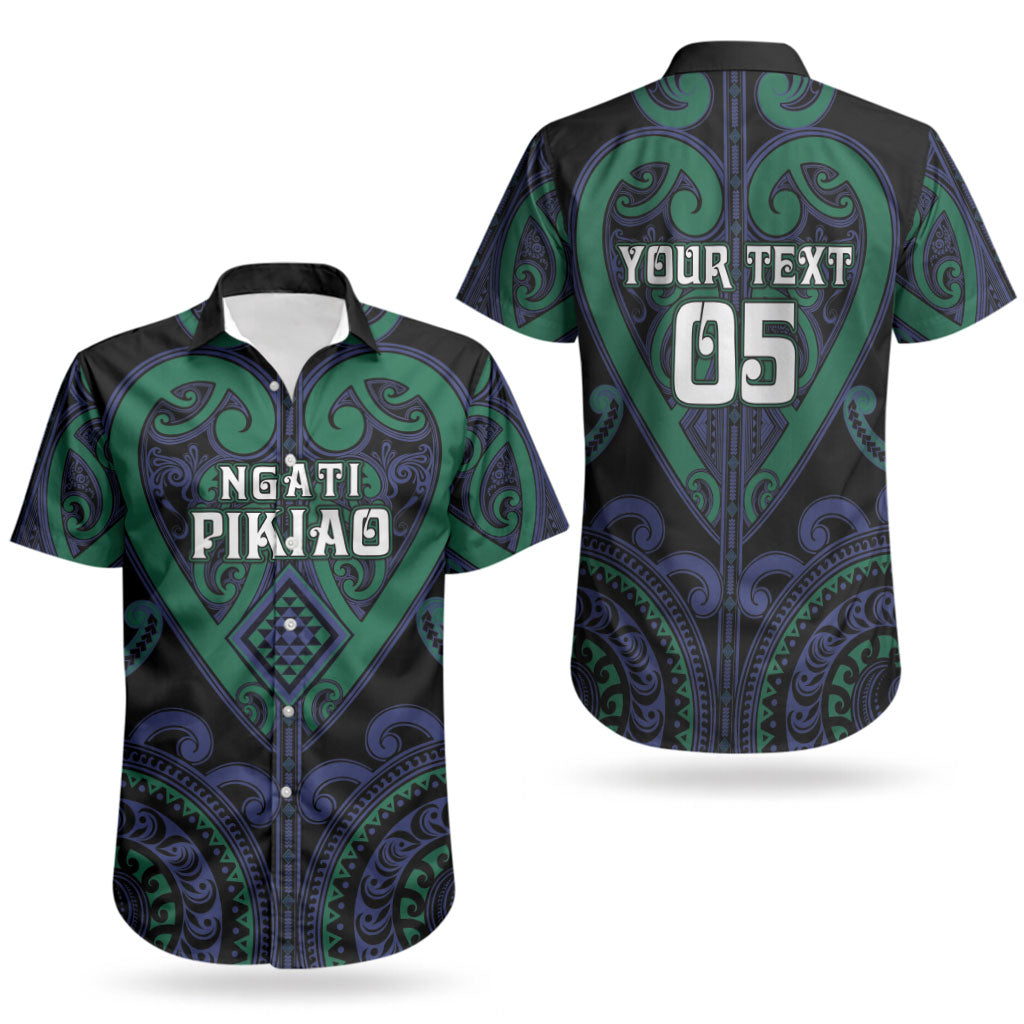Custom Aotearoa Ngati Pikiao Couples Matching Off Shoulder Maxi Dress and Hawaiian Shirt Maori Tribal Pattern