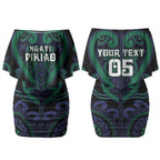 Custom Aotearoa Ngati Pikiao Couples Matching Off Shoulder Short Dress and Hawaiian Shirt Maori Tribal Pattern