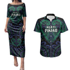 Custom Aotearoa Ngati Pikiao Couples Matching Puletasi and Hawaiian Shirt Maori Tribal Pattern