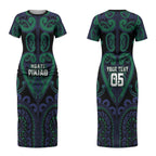 Custom Aotearoa Ngati Pikiao Couples Matching Short Sleeve Bodycon Dress and Hawaiian Shirt Maori Tribal Pattern