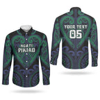Custom Aotearoa Ngati Pikiao Couples Matching Short Sleeve Bodycon Dress and Long Sleeve Button Shirt Maori Tribal Pattern