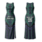 Custom Aotearoa Ngati Pikiao Couples Matching Tank Maxi Dress and Hawaiian Shirt Maori Tribal Pattern