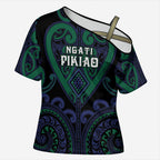 Custom Aotearoa Ngati Pikiao Cross Shoulder Shirt Maori Tribal Pattern