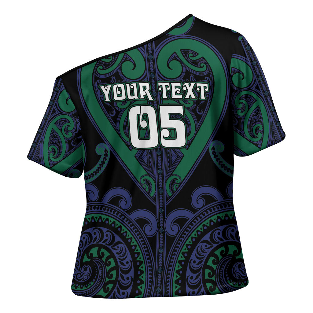 Custom Aotearoa Ngati Pikiao Cross Shoulder Shirt Maori Tribal Pattern