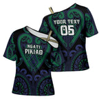 Custom Aotearoa Ngati Pikiao Cross Shoulder Shirt Maori Tribal Pattern