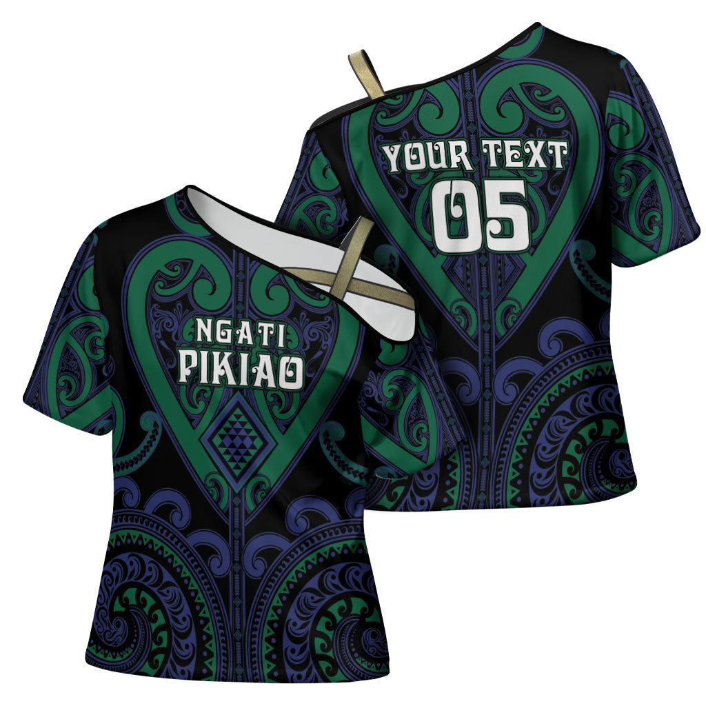 Custom Aotearoa Ngati Pikiao Cross Shoulder Shirt Maori Tribal Pattern
