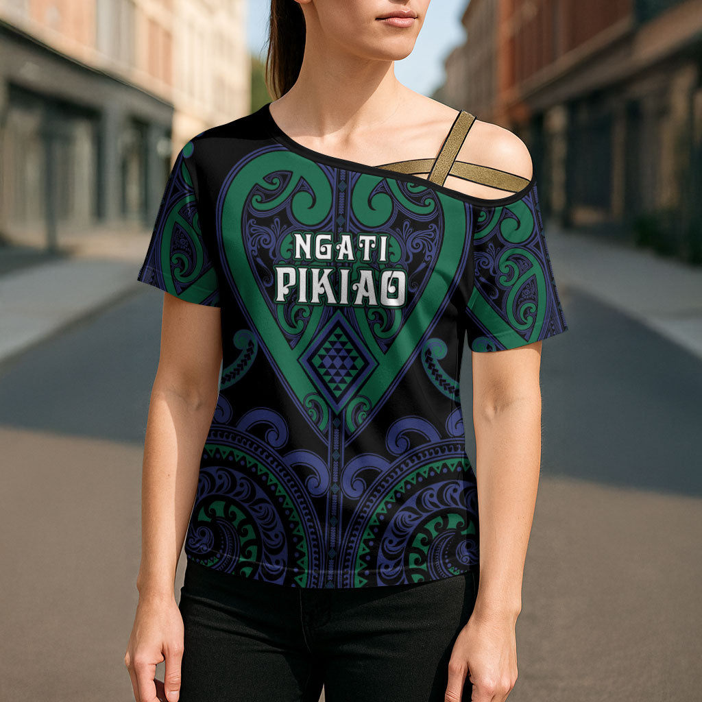 Custom Aotearoa Ngati Pikiao Cross Shoulder Shirt Maori Tribal Pattern