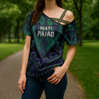 Custom Aotearoa Ngati Pikiao Cross Shoulder Shirt Maori Tribal Pattern