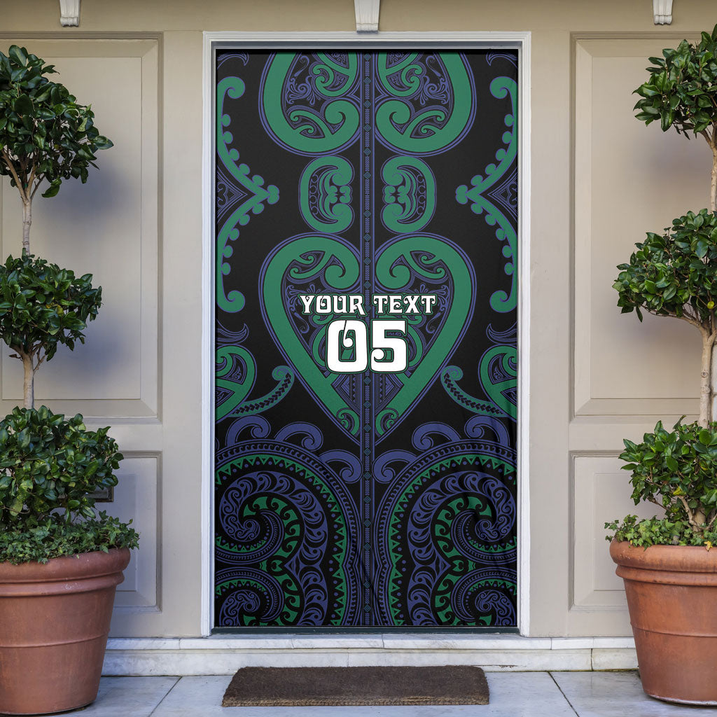 Custom Aotearoa Ngati Pikiao Door Cover Maori Tribal Pattern