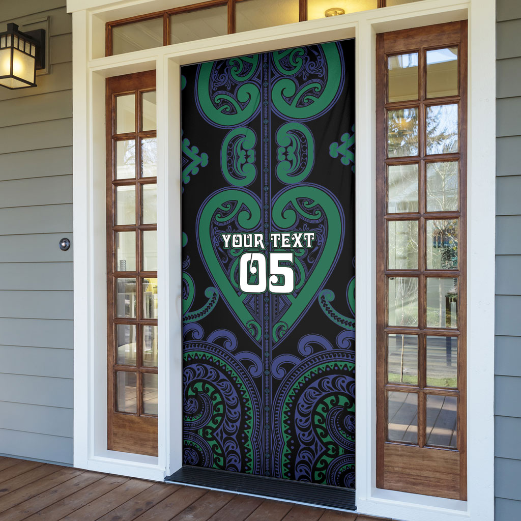 Custom Aotearoa Ngati Pikiao Door Cover Maori Tribal Pattern