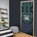 Custom Aotearoa Ngati Pikiao Door Cover Maori Tribal Pattern