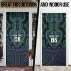 Custom Aotearoa Ngati Pikiao Door Cover Maori Tribal Pattern
