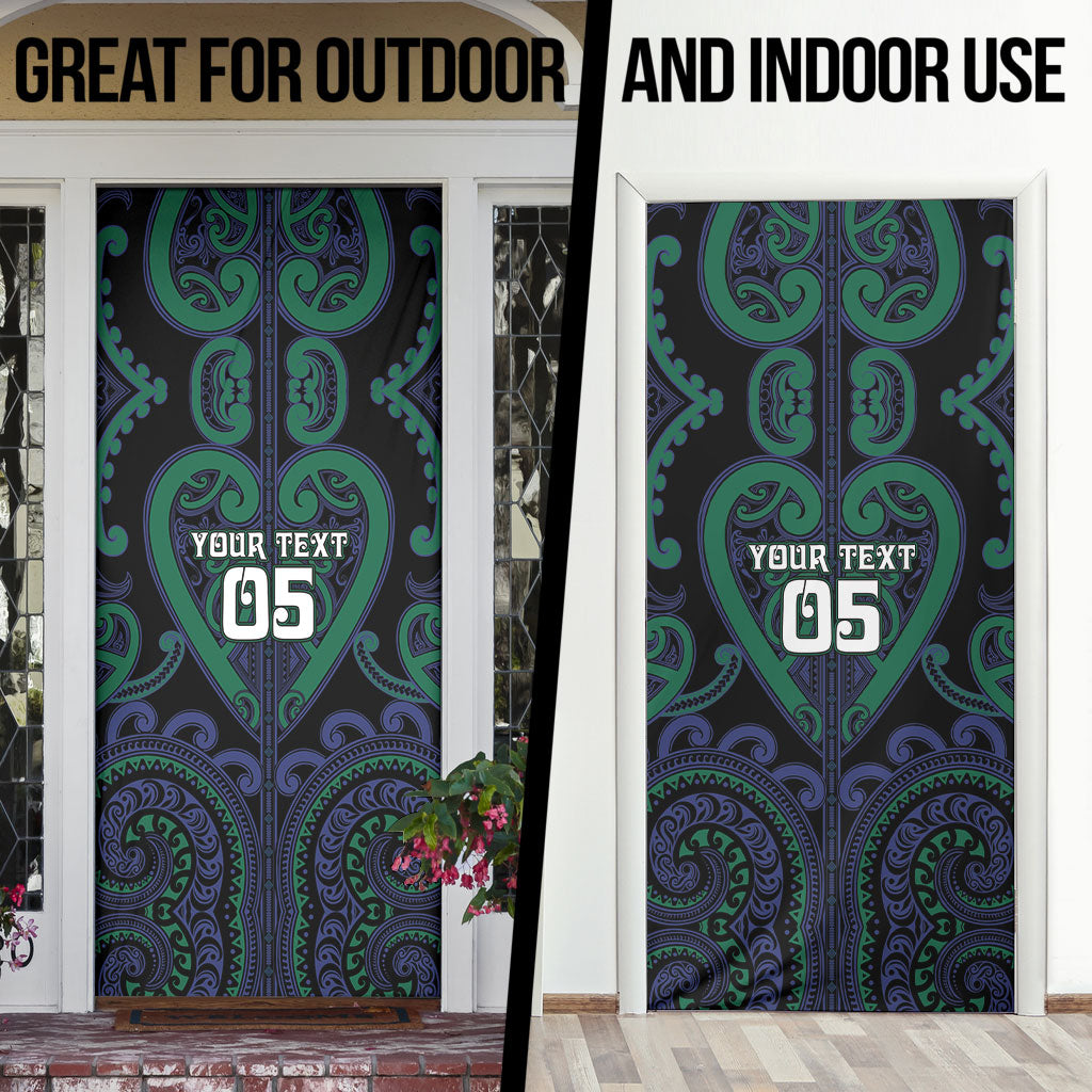 Custom Aotearoa Ngati Pikiao Door Cover Maori Tribal Pattern