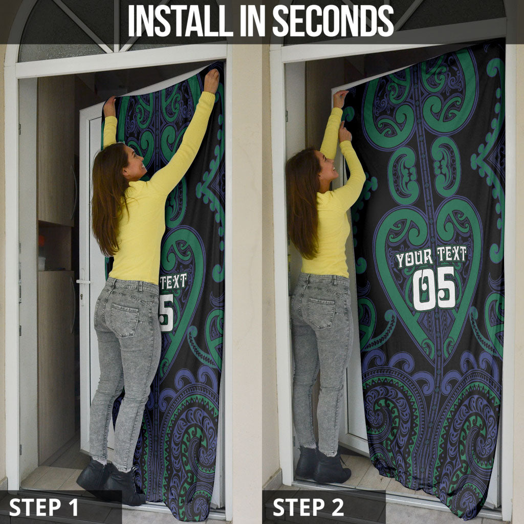 Custom Aotearoa Ngati Pikiao Door Cover Maori Tribal Pattern