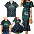 Custom Aotearoa Ngati Pikiao Family Matching Mermaid Dress and Hawaiian Shirt Maori Tribal Pattern