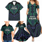 Custom Aotearoa Ngati Pikiao Family Matching Summer Maxi Dress and Hawaiian Shirt Maori Tribal Pattern