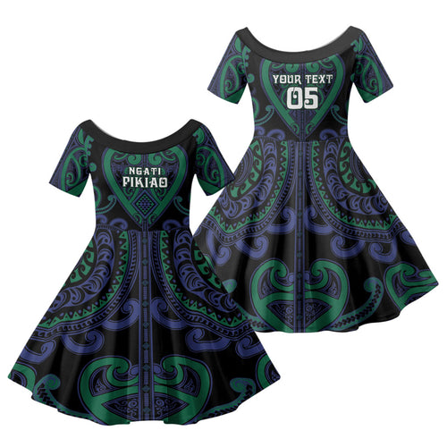 Custom Aotearoa Ngati Pikiao Family Matching Summer Maxi Dress and Hawaiian Shirt Maori Tribal Pattern