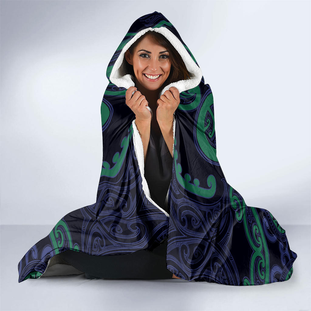 Aotearoa Ngati Pikiao Hooded Blanket Maori Tribal Pattern