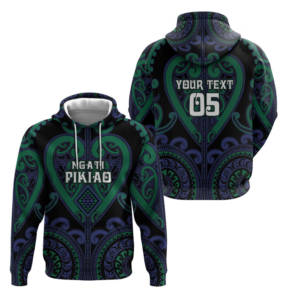 Custom Aotearoa Ngati Pikiao Hoodie Maori Tribal Pattern