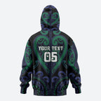 Custom Aotearoa Ngati Pikiao Hoodie Maori Tribal Pattern