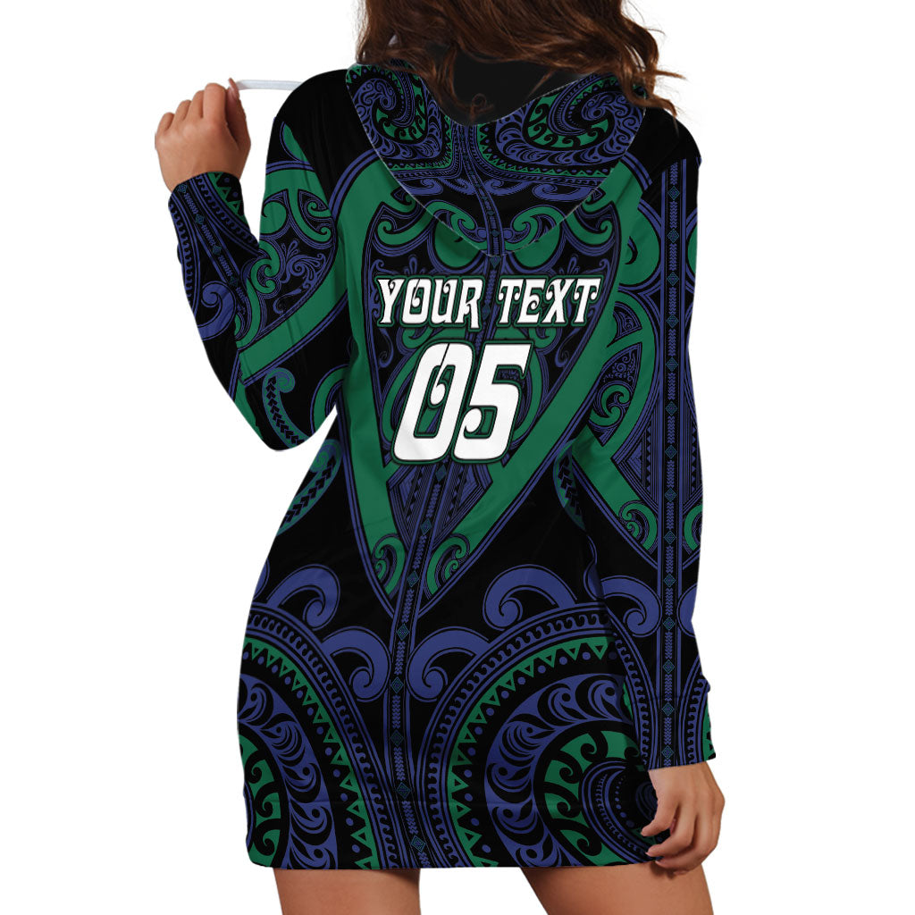 Custom Aotearoa Ngati Pikiao Hoodie Dress Maori Tribal Pattern