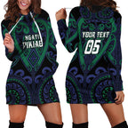 Custom Aotearoa Ngati Pikiao Hoodie Dress Maori Tribal Pattern