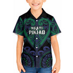 Custom Aotearoa Ngati Pikiao Kid Hawaiian Shirt Maori Tribal Pattern