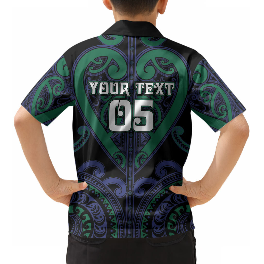Custom Aotearoa Ngati Pikiao Kid Hawaiian Shirt Maori Tribal Pattern