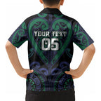 Custom Aotearoa Ngati Pikiao Kid Hawaiian Shirt Maori Tribal Pattern