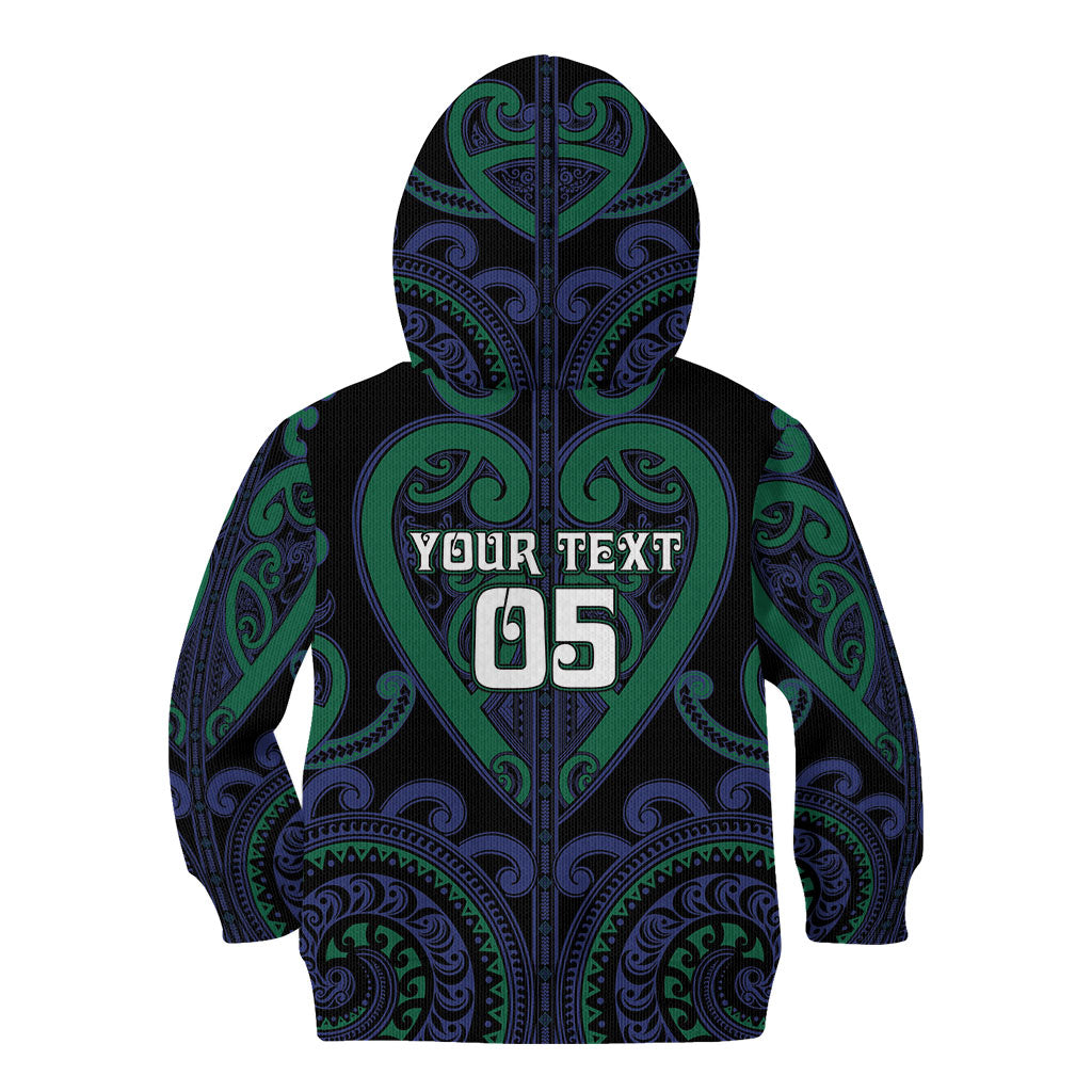Custom Aotearoa Ngati Pikiao Kid Hoodie Maori Tribal Pattern