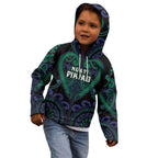 Custom Aotearoa Ngati Pikiao Kid Hoodie Maori Tribal Pattern