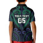 Custom Aotearoa Ngati Pikiao Kid Polo Shirt Maori Tribal Pattern