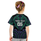 Custom Aotearoa Ngati Pikiao Kid T Shirt Maori Tribal Pattern