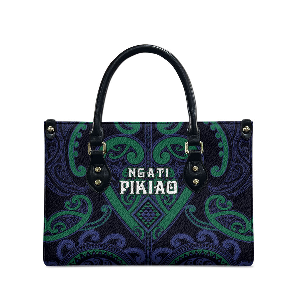 Aotearoa Ngati Pikiao Leather Bag Maori Tribal Pattern