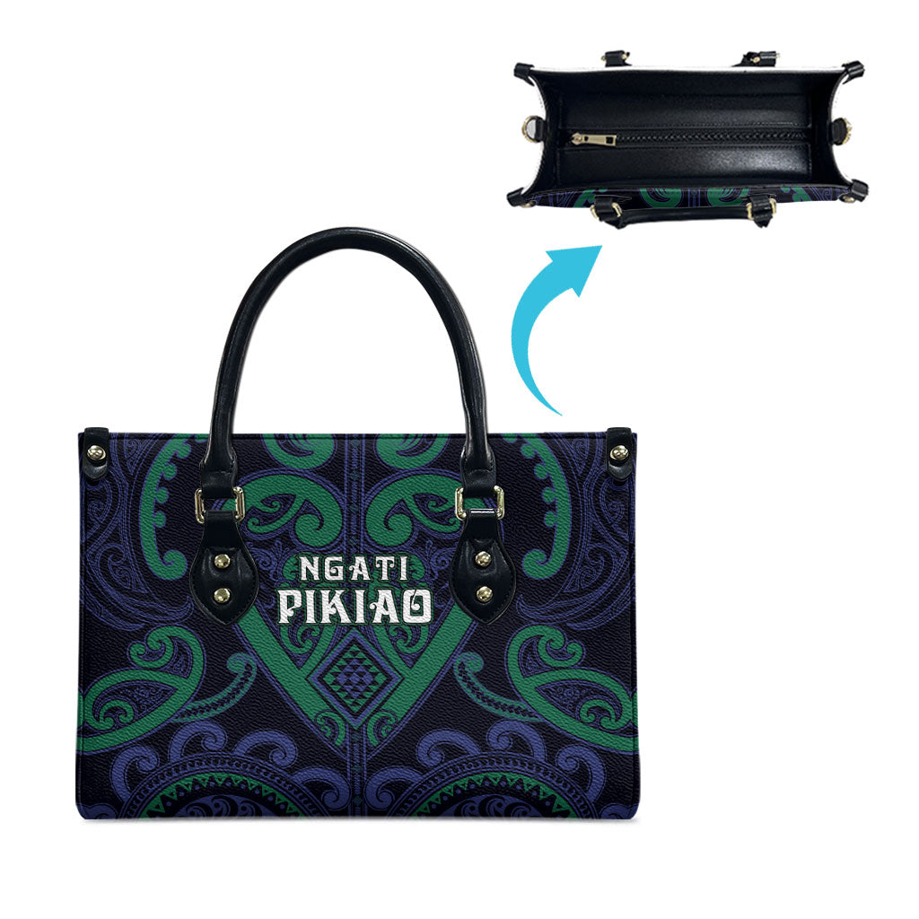 Aotearoa Ngati Pikiao Leather Bag Maori Tribal Pattern