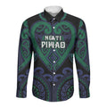 Custom Aotearoa Ngati Pikiao Long Sleeve Button Shirt Maori Tribal Pattern
